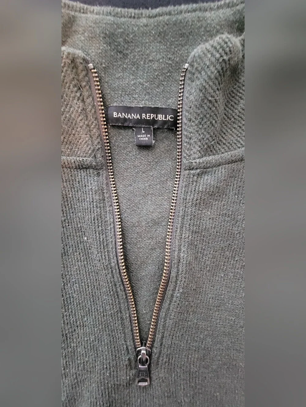 Banana Republic Olive Green Half-Zip Sweater
